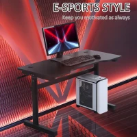 Vinsetto Manual Lift Table Height Adjustable Standing Desk in E-sports Style with Spacious Desktop, Hand Crank, Stand up Desk for Home Office(m-8)