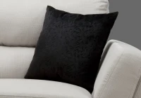 Monarch 18" x 18" Floral Velvet Decorative Throw Pillow (1 pc) - Black(m-2)