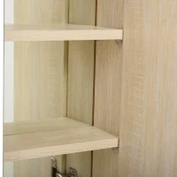 Kleankin 26" x 24" Wall Mounted Wood Durable Bathroom Mirror Cabinet Medicine Cabinet with Door Adjustable Shelves - Oak(m-6)
