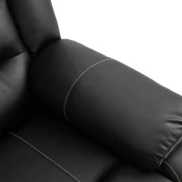HOMCOM Vibrating Massage PU Leather Recliner Chair, Footrest with Remote Control, and 8 Massaging Points, Black(m-18)