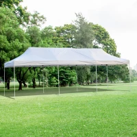 Outsunny 29'x10' Pop Up Party Tent Foldable Garden  Event Canopy Outdoor Activity Sun Shade Shelter Easy Portable with Wheeled Carrying Bag White(m-1)