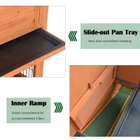 PawHut 48" L Wooden Rabbit Hutch Pet Playpen 4 Door House Enclosure with Ramp, for Rabbits and Small Animals, Natural Wood(m-5)