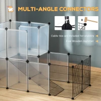 PawHut Portable Pet Playpen, DIY Small Animal Cage, Plastic Yard Fence Tent for Pets, Easy Assembly, Indoor/Outdoor Use(m-6)
