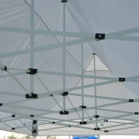 Outsunny 29'x10' Pop Up Party Tent Foldable Garden  Event Canopy Outdoor Activity Sun Shade Shelter Easy Portable with Wheeled Carrying Bag White(m-5)