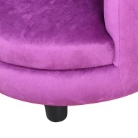 Qaba Velvet Kids Armchair Kids Furniture with Armrest, Plastic Legs - Purple(m-9)