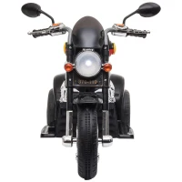 Aosom 6V Kids Motorcycle Dirt Bike Electric Battery-Powered Ride-On Toy Off-road Street Bike with Music & Horn Buttons, Stable 3-Wheel Design, & Rear Storage Space, Black(m-9)