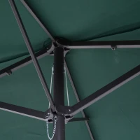 Outsunny 15ft Outdoor Twin Patio Umbrella Garden Double-Sided Market Parasol Sun Shelter with Crank Green(m-7)