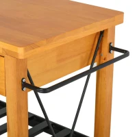 HOMCOM 46" Kitchen Island Cart Rolling Utility Cart with 2 Drawers, Open Storage Shelves & Handle Racks(m-11)