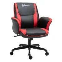 Vinsetto Ergonomic Racing Gaming Chair Faux Leather Office Computer Desk Chair with Mid Back, Armrest, and Adjustable Height, Red(m-1)