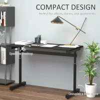 Vinsetto Manual Lift Table Height Adjustable Standing Desk in E-sports Style with Spacious Desktop, Hand Crank, Stand up Desk for Home Office(m-4)