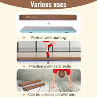 Soozier 4FT Sectional Floor Balance Beam Gymnastic Training Soft Suede Low Height for Kids(m-4)