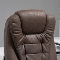 Vinsetto 6 Point Vibration Massage Office Chair with Heat, High Back Executive Office Chair with Padded Armrests, Microfiber Reclining Computer Chair, Coffee(m-12)