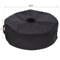 Outsunny 19" Round Patio Umbrella Base Weight Sand Bag Weather Resistant Garden Parasol Weight Base Stand Holder Weights  w/ Scoop Up 88lbs Black(m-3)