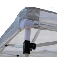 Outsunny 8x8ft Pop Up Tent Outdoor Canopy Event Sunshade Shelter w/ Slant Leg and Carrying Bag, White(m-9)