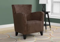 Monarch Europa Brushed Velvet Wing Back Accent Chair - Brown(m-2)