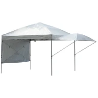 Outsunny 19' x 10' Folding Gazebo Steel Canopy Party Tent With Bag  Off-white(m-2)