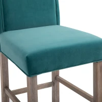 HOMCOM 2 Pieces Bar Chairs Modern Style Solid Square Frame with/ Footrest for Homeuse(m-9)