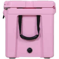 Outsunny 50 Quart Heavy Duty Ice Cooler Outdoor Insulated Cooling Box Easy Portable Cooling Bin Pink(m-8)