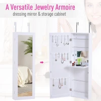 Wall/Door Mounted Armoire Cabinet Jewelry Cosmetics Shelf Organizer White(m-6)