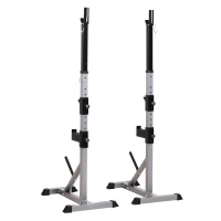 Soozier 2-Piece Pair Steel Height Adjustable Barbell Squat Rack and Bench Press 23" x 29.75" x 69.25"(m-11)