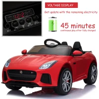 Aosom 12V Jaguar F Type Convertible Childrens Ride On Car Battery Powered High/Low Speed Child Electric Car Double Door Perfect Gift Red(m-5)