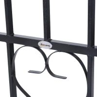 Outsunny 81" Metal Garden Arbor with Double Doors, Locking Gate, Climbing Vine Frame with Heart Motifs, Arch for Wedding, Bridal Party Decoration, Grey(m-10)