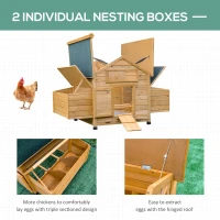 PawHut Wood Chicken Coop Poultry Hen House w/ nesting box Backyard(m-4)