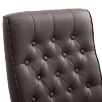 Vinsetto High Back Faux Leather Office Chair with Button Tufted Design, Executive Computer Desk Chair with Solid Wood Feet and Arms, Brown(m-13)
