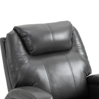 HOMCOM Electric Power Massage Recliner Chair PU leather w/ 8-Point Vibration Waist Heating, USB Port, Dark Grey(m-17)