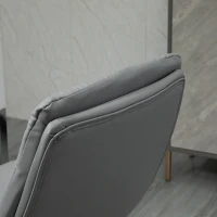 Vinsetto Armless Office Chair Ergonomic Computer Desk Chair Mid-Back Upholstered Task Chair with PU Leather, Adjustable Height and Swivel Seat, Grey(m-10)