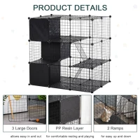 PawHut Spacious Chinchilla Cage - Multi-Level with Doors, Storage Shelf, 41.25" L x 27.5" W x 41.25" H, Ideal for Small Animals(m-4)