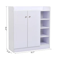 HOMCOM Wood Shoe Cabinet 2 Door 12 Pairs Entryway(m-3)