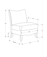 Monarch Modern Plush Upholstered Fabric Accent Slipper Chair - Grey Geometric Print(m-4)