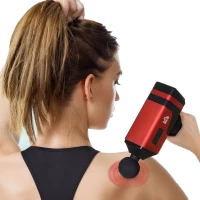 HOMCOM Handheld Massaging Gun Deep Tissue Muscle Massager  Super Quiet (20 Speed and 6 Heads)  with Travel Case(m-1)