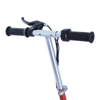 Qaba Adjustable Folding Electric Seated E-Scooter Battery Powered Motorized Bike Electric Scooter with Seat Red(m-7)