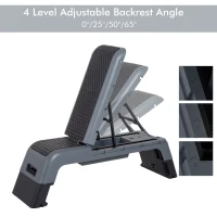 Soozier Deck Workout Bench Incline Decline Platform w/ Resistant Band(m-4)