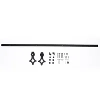 HomCom 6' Modern Interior Sliding Barn Door Hardware Kit - Black Carbon Steel Star(m-1)