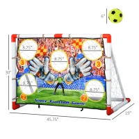 HOMCOM 2-in-1 Portable Soccer Goal for Children for Indoor/Backyard Training Practice w/ Target Net(m-3)