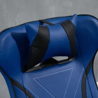 Vinsetto High Back Video Gaming Recliner with Ottoman, Racing Style PC Computer Office Chair, Swivel with Headrest & Lumbar Support, Adjustable Height, Blue/Black(m-12)