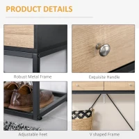 HOMCOM Console Table, Hallway Table with 2 Drawers,  Steel Frame Sofa Table for Entrance and Living Room, Black(m-5)