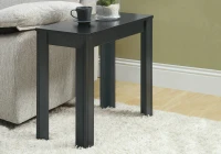 Monarch 22" Transitional Style Rectangular Wood Grain-Look Side Accent End Table - Black Finish(m-2)
