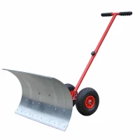 HOMCOM 17.7” Deep Steel Manual Snow Plow with Wheels(m-1)