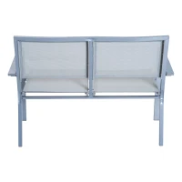 Outsunny 4pc Sling Mesh Sectional Sofa Set Outdoor Garden Patio Furniture Grey(m-8)