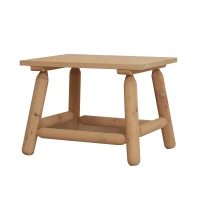 Outsunny Rectangle Rustic Log Coffee Table Natural Wood End Side Table Home Garden Furniture All Weather(m-4)