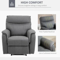 HOMCOM Manual Recliner Armchair with Thick Padded Headrest, Back and Footrest and Adjustable 150 Degree Angle, Grey(m-5)