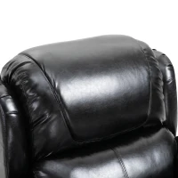 HOMCOM Vibration Massage Recliner Chair for Living Room with Heat,   Single Sofa, PU Leather Power Reclining Chair, Home Theater Seating with Footrest, Black(m-10)