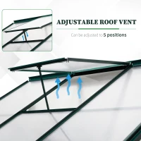 Outsunny Walk-In Garden Greenhouse Aluminum Polycarbonate with Roof Vent for Plants Herbs Vegetables 6' x 4' x 7' Green(m-7)