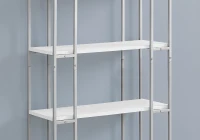Monarch 60" Contemporary Open Concept 4 Shelf Bookshelf - White / Silver Metal(m-3)