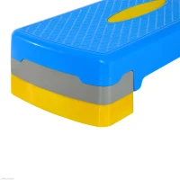 Soozier 27" Adjustable Aerobic Fitness Platform Stepper - Blue/Gray/Yellow(m-9)