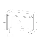 Monarch 48" Contemporary Simple Compact Office Computer Desk - Cappuccino / Silver Metal(m-4)